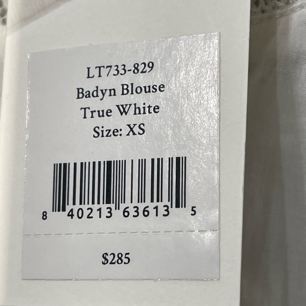 NWT LoveShackFancy Badyn Lace Inset Blouse True White - Size XS - Picture 4 of 7